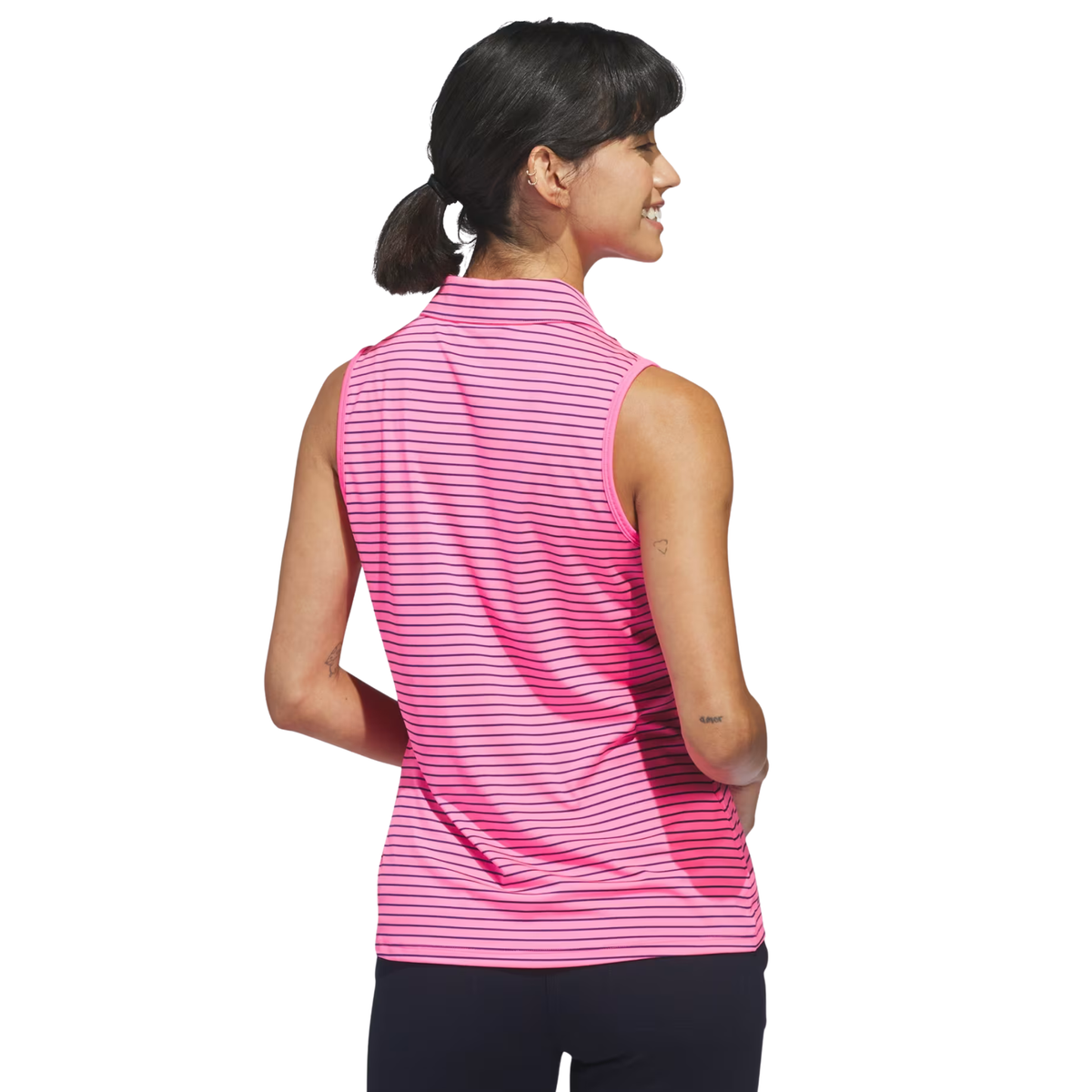 adidas Women's Performance Stripe Sleeveless Polo