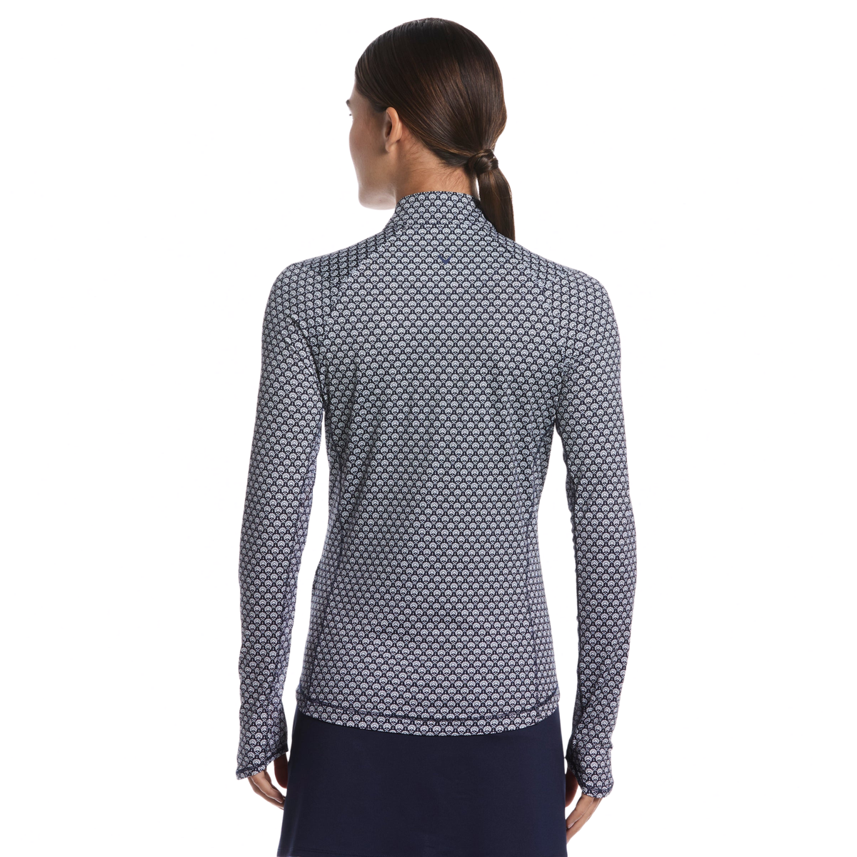 Callaway Women's Scarf Geo Print Golf Quarter-Zip Sweater