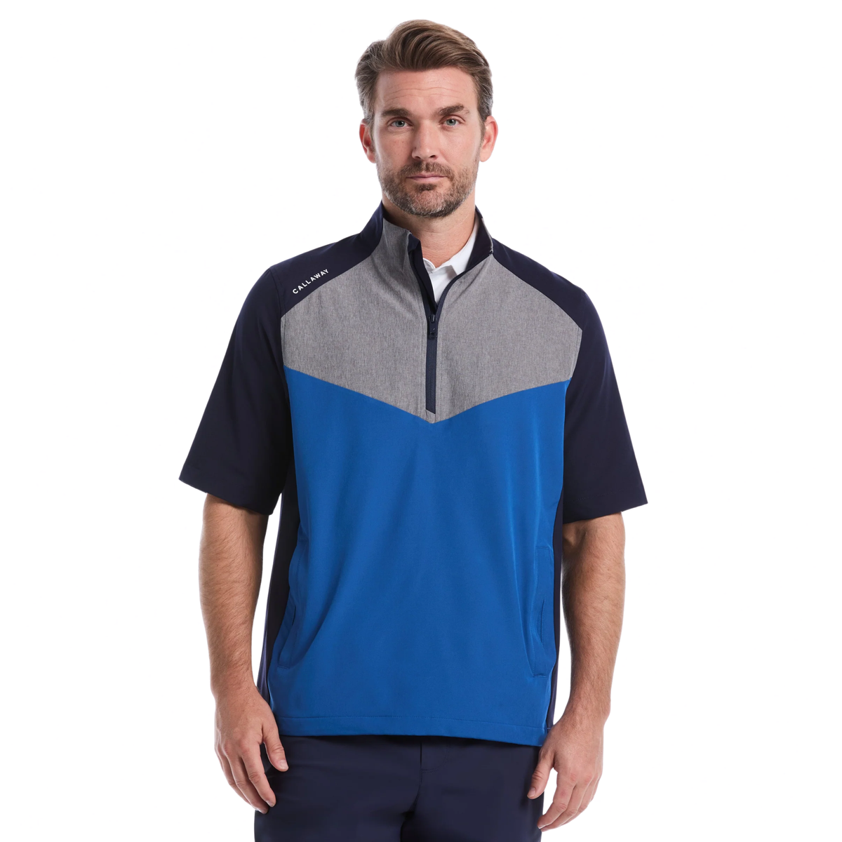 Callaway Mens Half Zip SS Wind Jacket