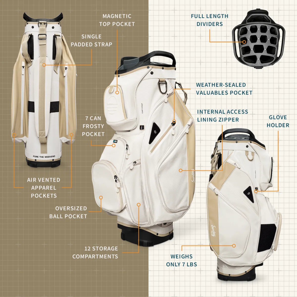Sunday Golf Big Rig Cart Bag