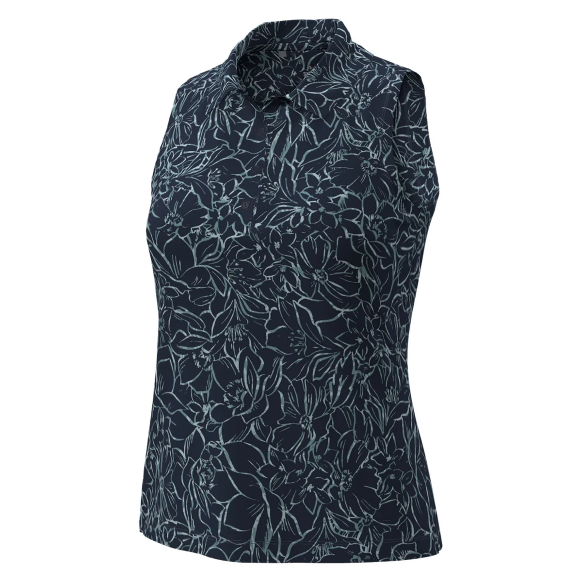 Under Armour Womens Drive Open Floral Sleeveless Polo