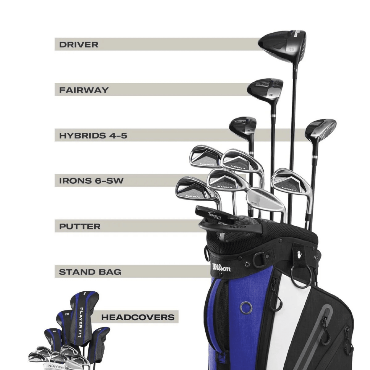 Wilson PlayerFit Complete Golf Package Set - Stand Bag