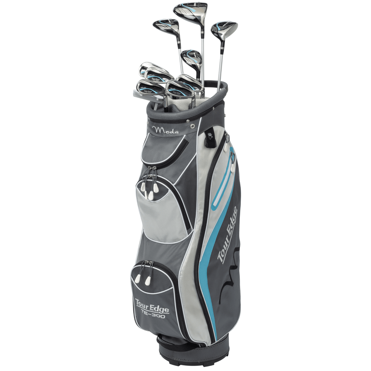 Tour Edge Women's TE-300 Complete Golf Package Set - Silver/Aqua