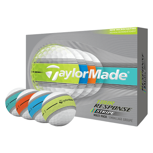 TaylorMade Tour Response Stripe Golf Balls Neon Multi Pack
